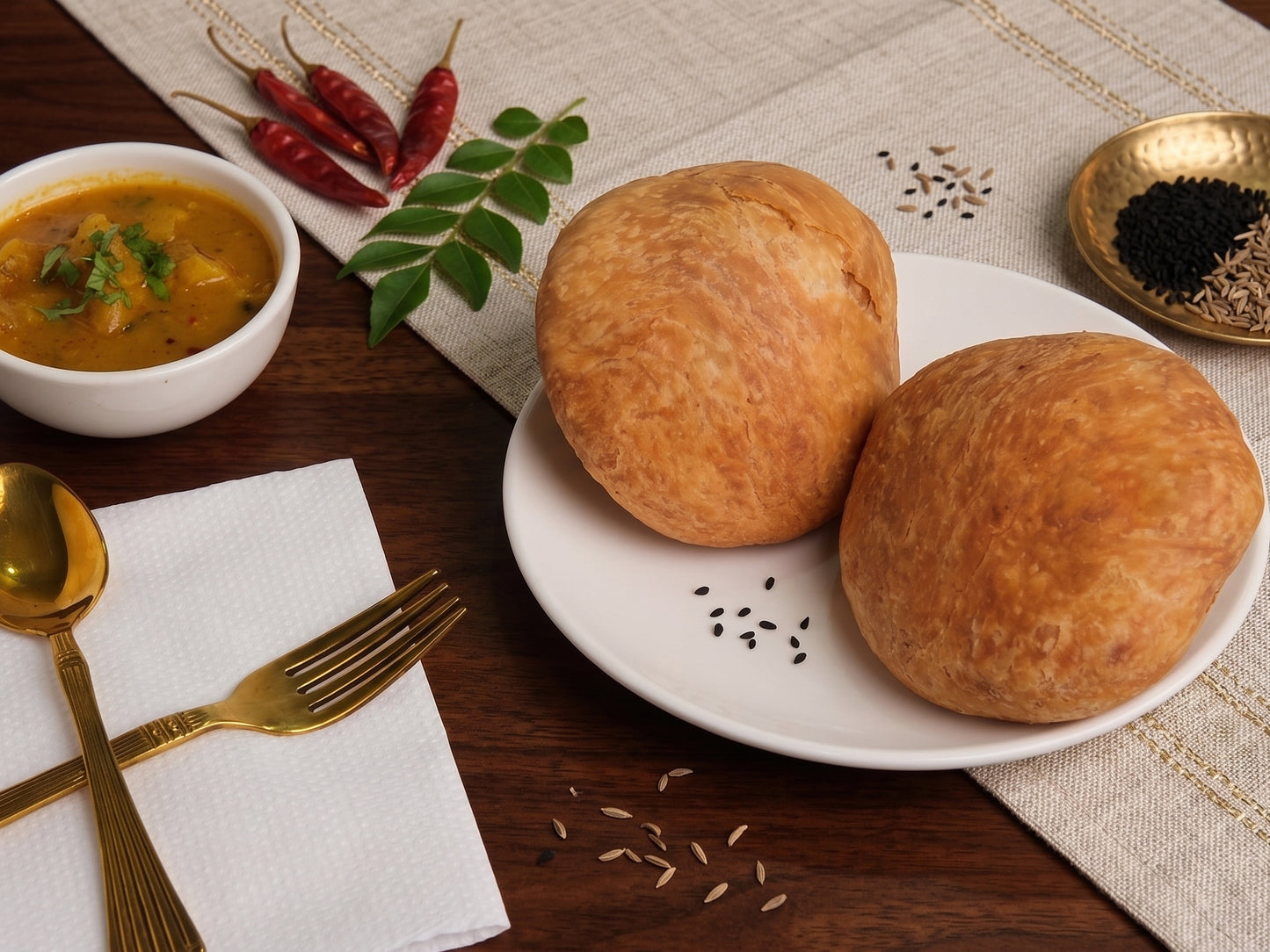 Onion Kachori With Aloo Sabzi (2pc)