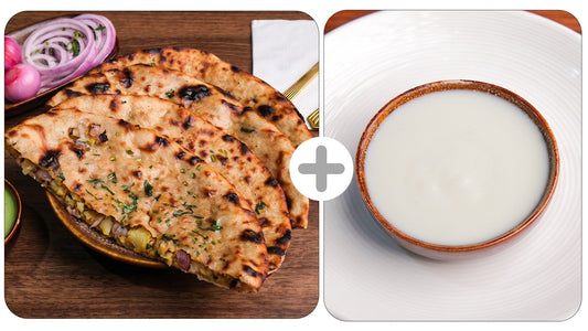 Aloo Pyaz Paratha With Raita (1pc)