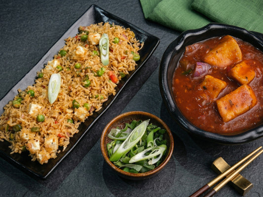 Chilly Paneer With Fried Rice