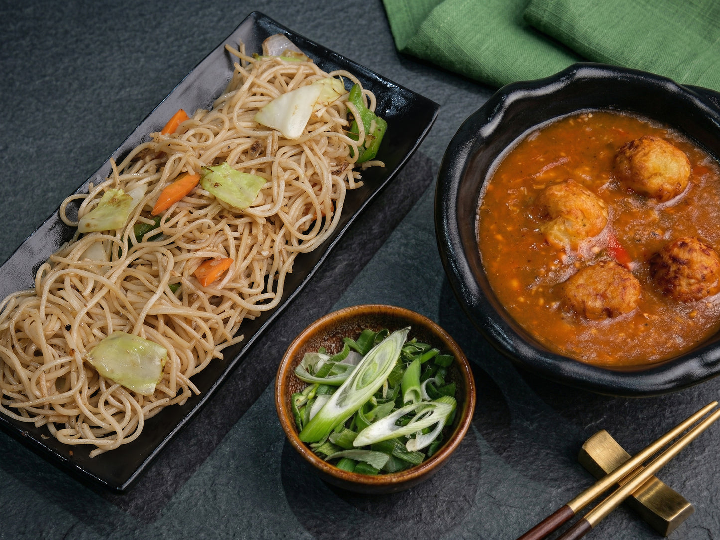 Veg Manchurian With Noodles